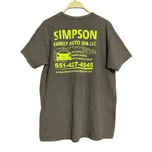 Simpson Family Auto Spa Logo TShirt Men Size L Graphic Car Wash Company Employee